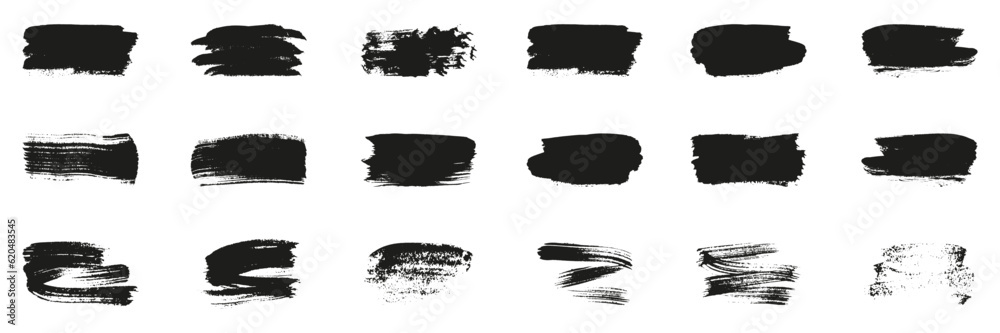 Paintbrush Splash, Brushstroke Grunge Texture Set. Brush Stroke Black Paint Stencil. Splatter in Rectangle Shape. Hand Drawn Abstract Design Element on White Background. Isolated Vector Illustration Paintbrush Splash, Brushstroke Grunge Texture Set. Brush Stroke Black Paint Stencil. Splatter in Rectangle Shape. Hand Drawn Abstract Design Element on White Background. Isolated Vector Illustration