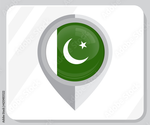 Pakistan Circle Glossy Pride Flag Icon
