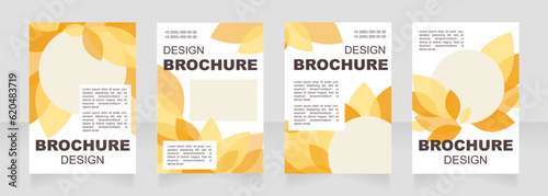 Fall harvest festival orange blank brochure layout design. Vertical poster template set with empty copy space for text. Premade corporate reports collection. Editable flyer paper pages