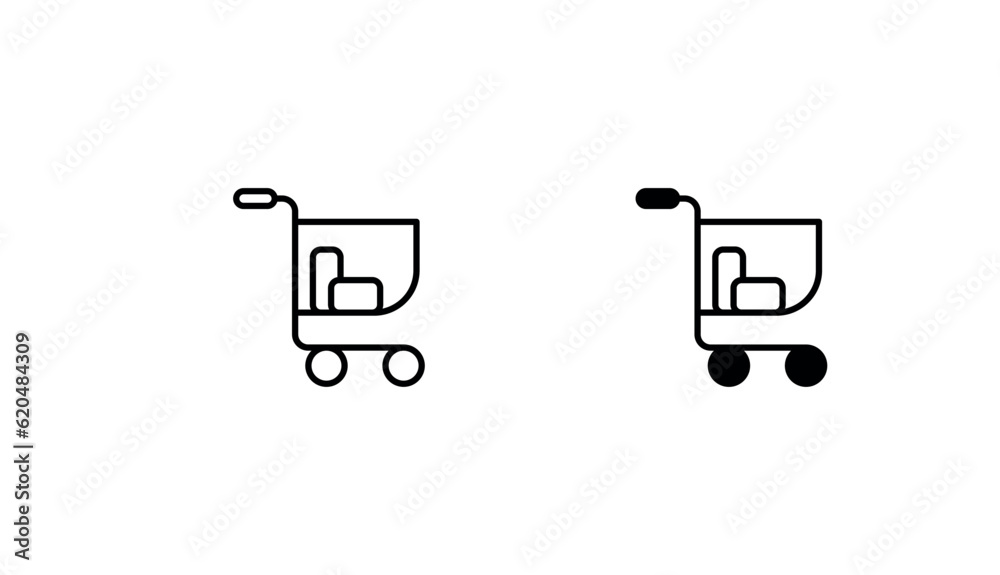 Fototapeta premium Shopping Cart icon design with white background stock illustration