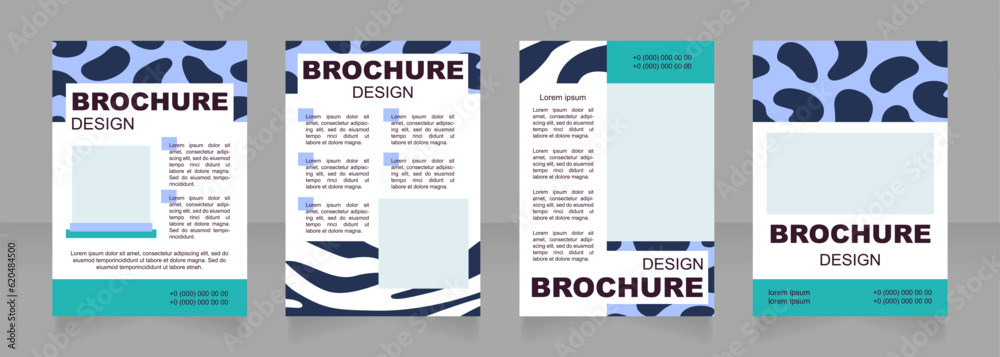 Wildlife information blank brochure layout design. Safari animals. Vertical poster template set with empty copy space for text. Premade corporate reports collection. Editable flyer paper pages