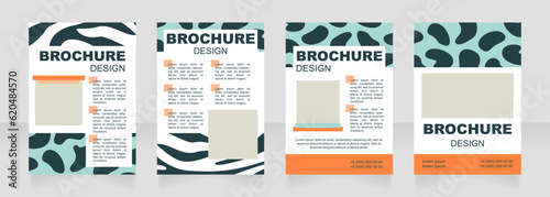 Zoo blank brochure layout design. Creative animal print. Vertical poster template set with empty copy space for text. Premade corporate reports collection. Editable flyer paper pages