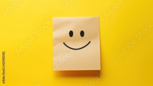 smiley face on a paper yellow background