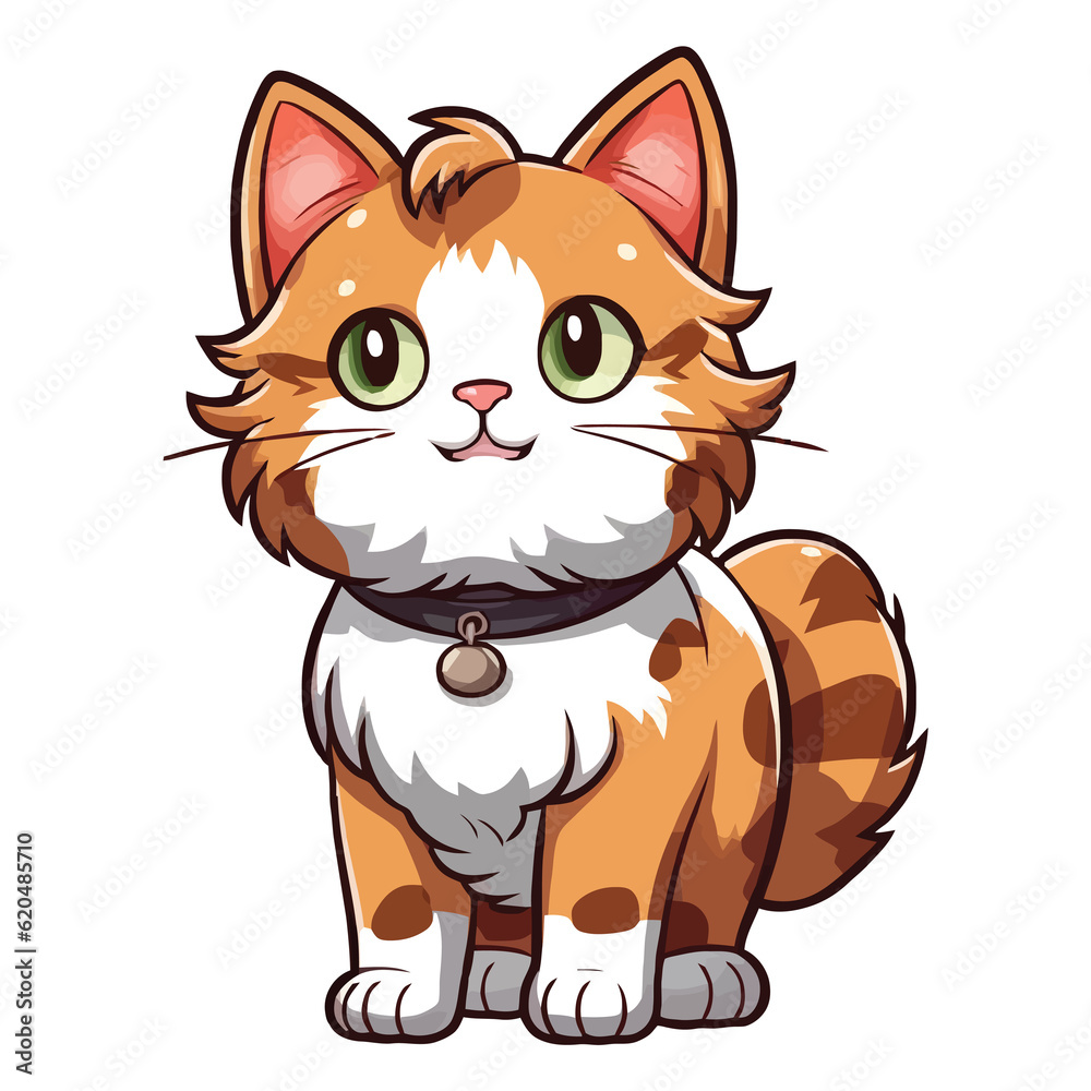 Mesmerizing Furry Friend: Endearing 2D Illustration of a Laperm Cat