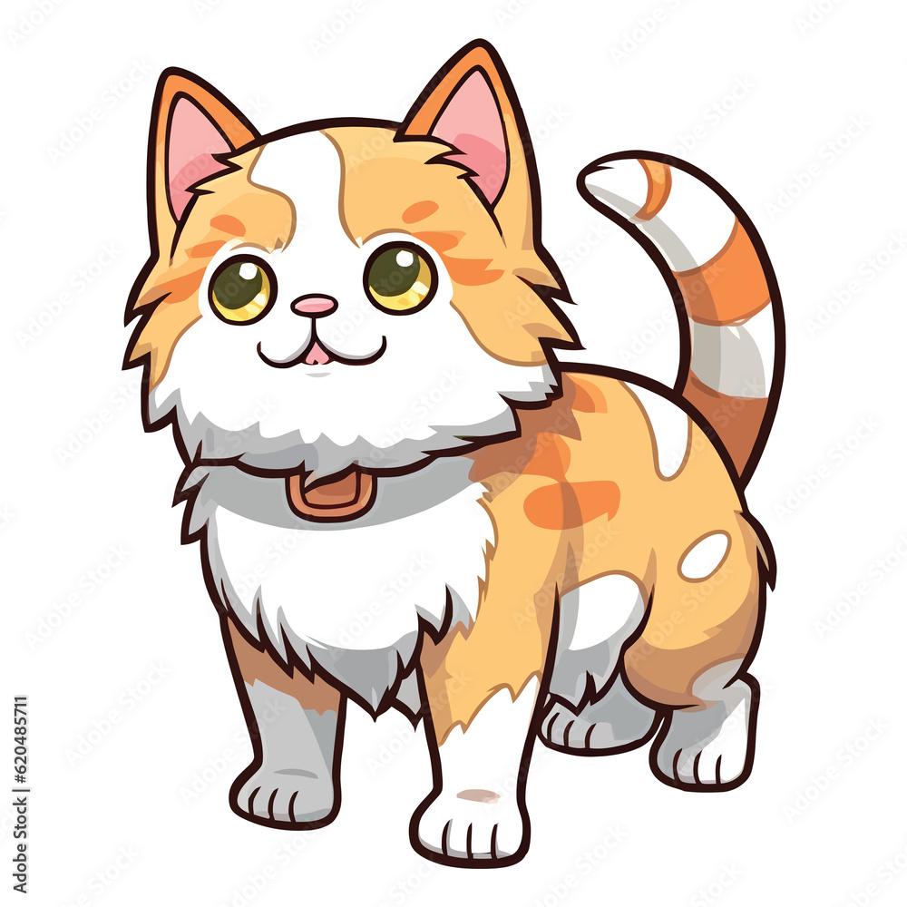 Mesmerizing Furry Friend: Endearing 2D Illustration of a Laperm Cat
