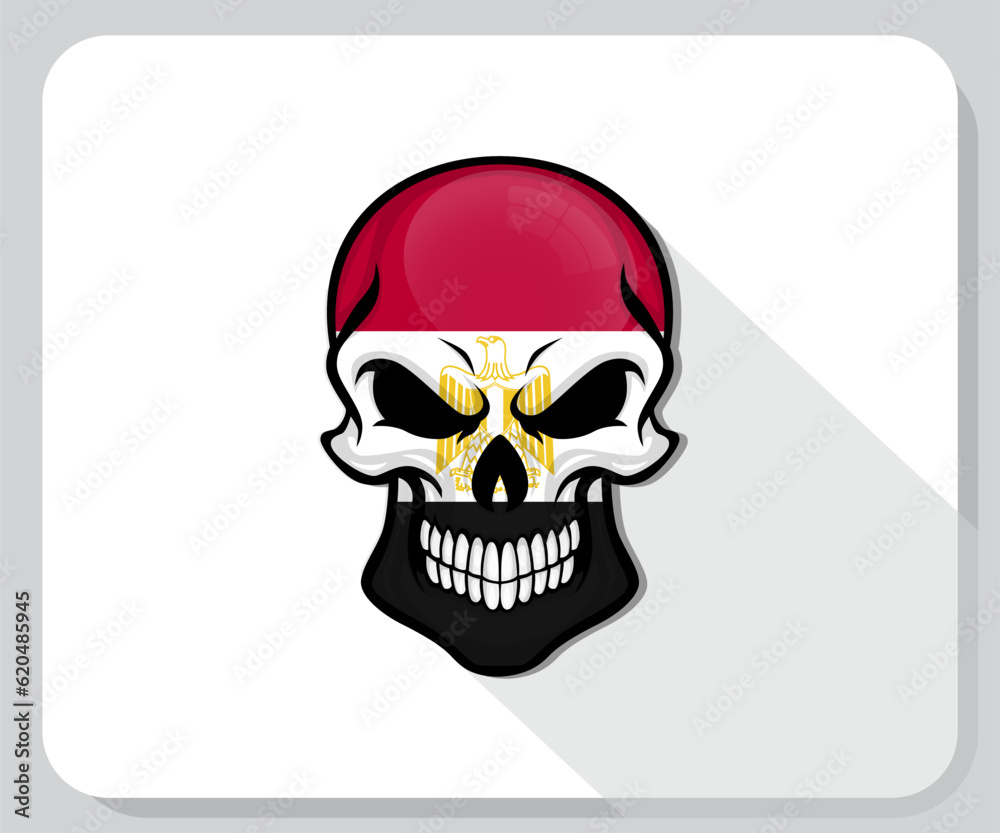 Egypt Skull Scary Flag Icon
