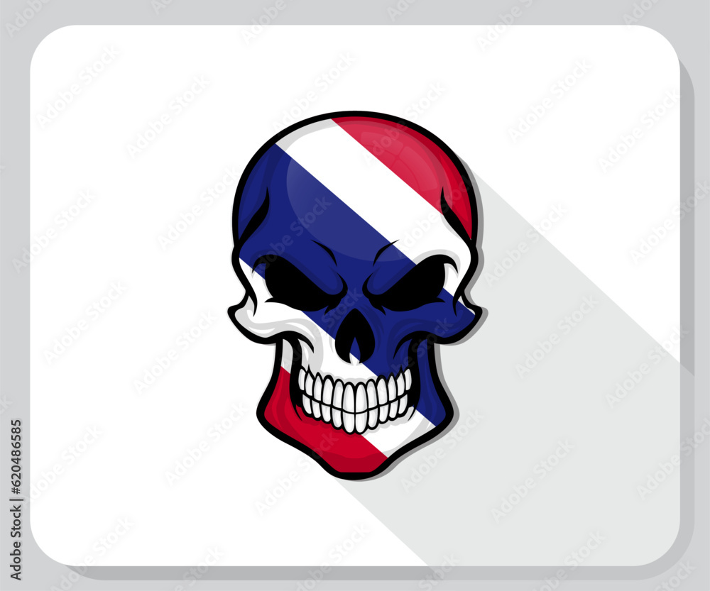 Thailand Skull Scary Flag Icon
