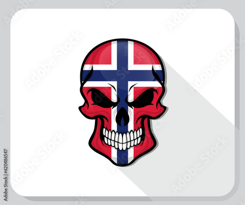 Fototapeta Naklejka Na Ścianę i Meble -  Norway Skull Scary Flag Icon
