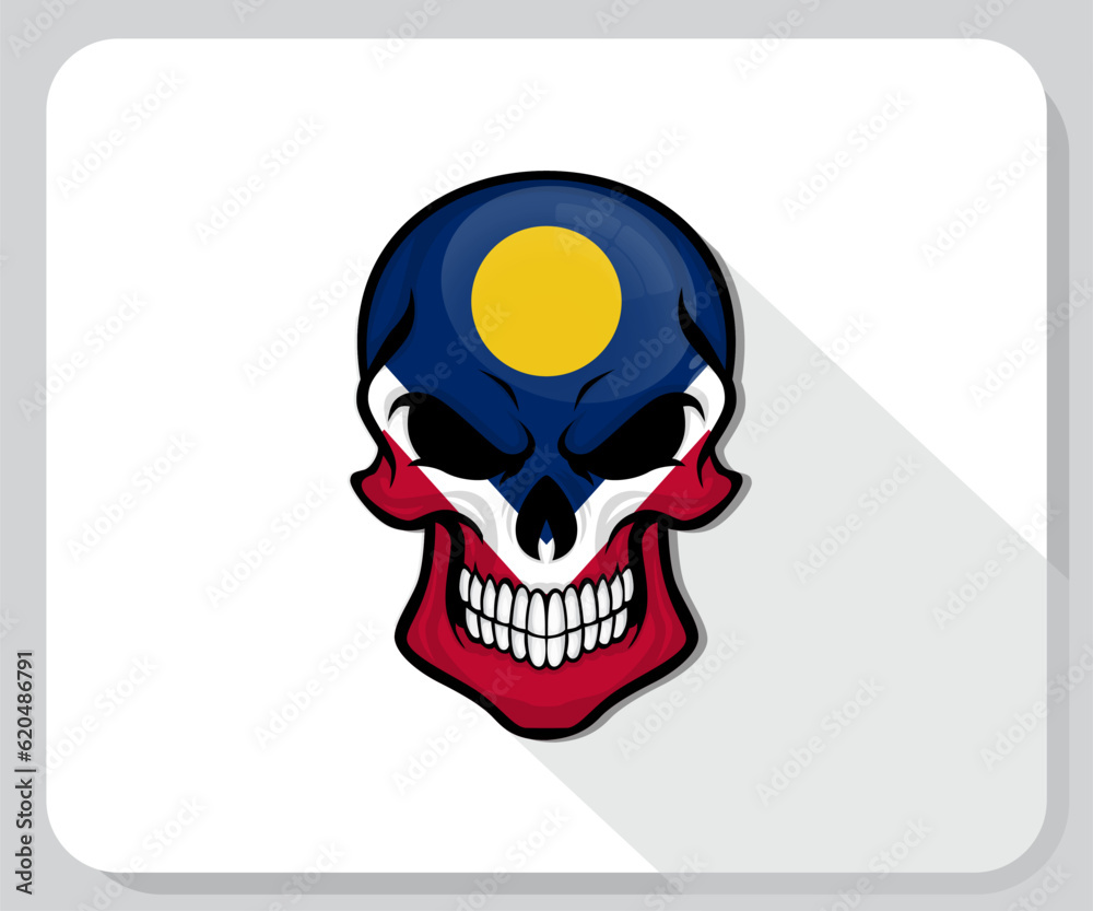 Denver Skull Scary Flag Icon
