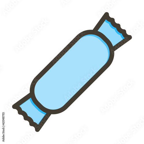 Toffee Vector Thick Line Filled Colors Icon Design