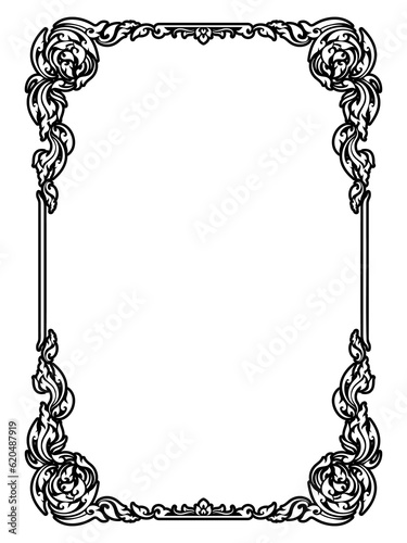 Vertical Design of Thailand flower square frame border, stencil, invitation, greeting, printing, advertise vintage concept