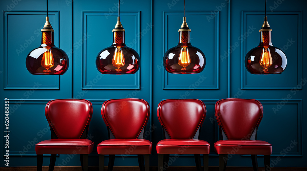 Pendant Lamps In Room With Royal Wall Pendant Lamps In Room With Royal Wall