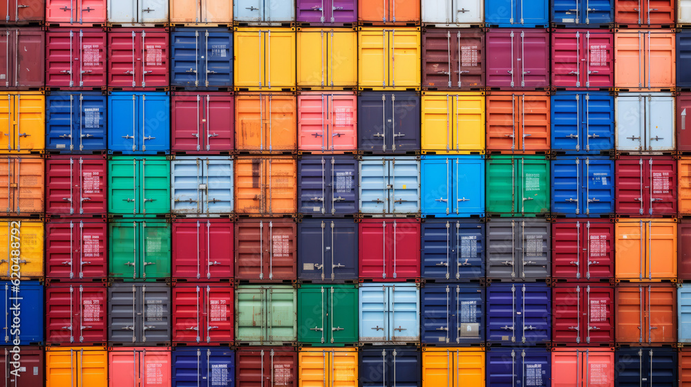 Multicolor containers all over the frame background