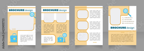 How to find best job offers blank brochure design. Template set with copy space for text. Premade corporate reports collection. Editable 4 paper pages. Nunito Light, Bold fonts used