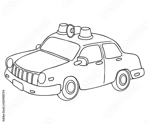 police car outline illustration
