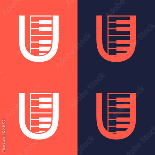 An illustration of the letter "U" in the shape of a musical note melody used for branding, brand identity, logo design, vector, business, and company