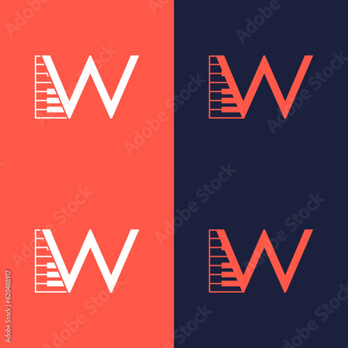 An illustration of the letter "W" in the shape of a musical note melody used for branding, brand identity, logo design, vector, business, and company