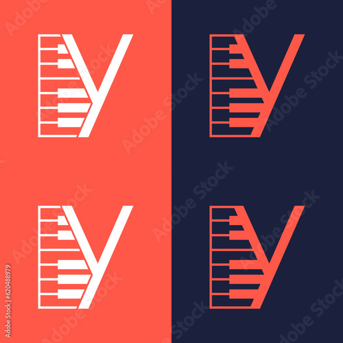 An illustration of the letter "Y" in the shape of a musical note melody used for branding, brand identity, logo design, vector, business, and company
