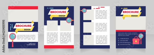 Prepare social media profile blank brochure design. Template set with copy space for text. Premade corporate reports collection. Editable 4 paper pages. Raleway Black, Regular, Light fonts used