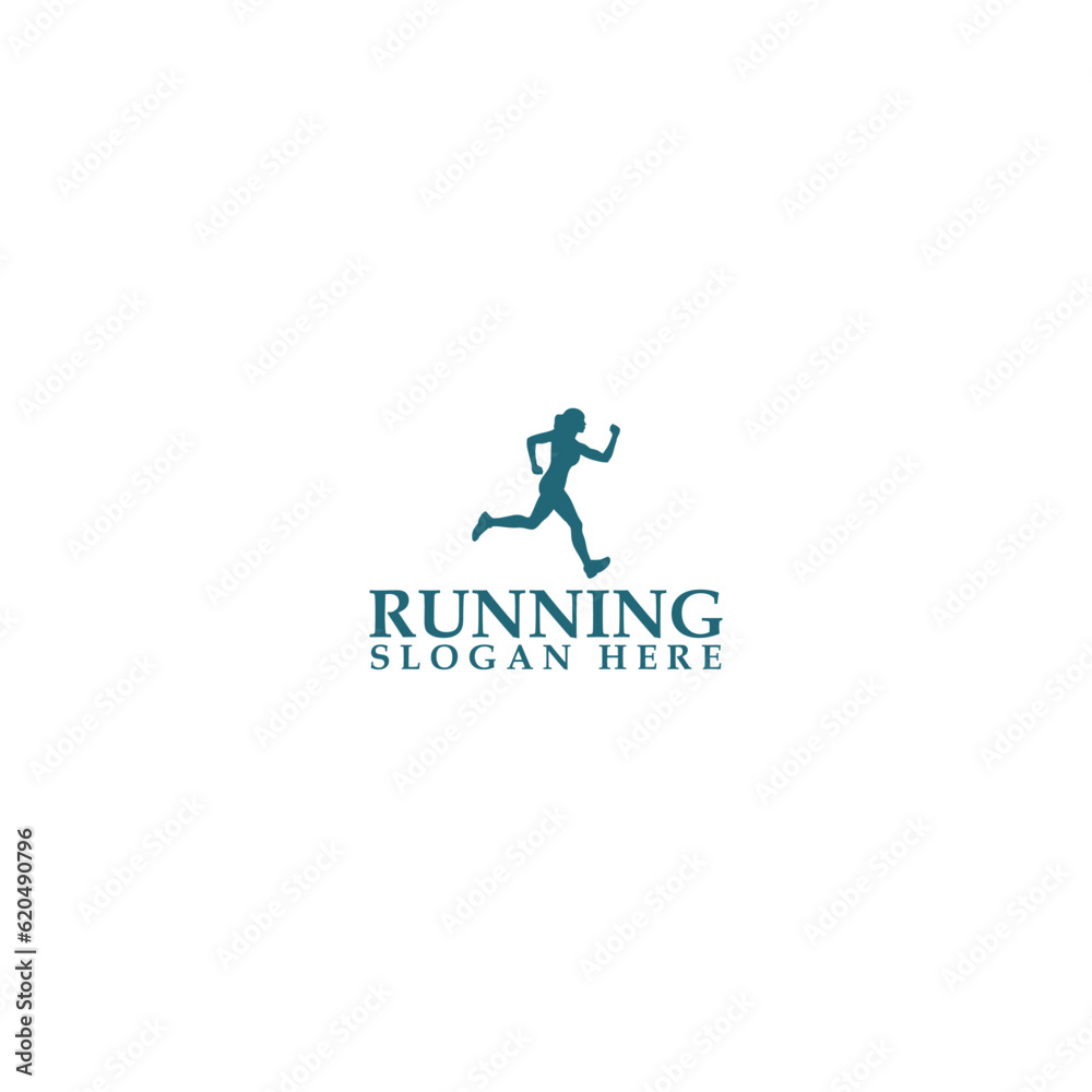 Running Sports Logo design template isolated on white background