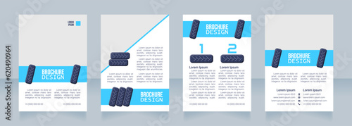 Vehicle inspection blank brochure design. Template set with copy space for text. Premade corporate reports collection. Editable 4 paper pages. Bebas Neue, Lucida Console, Roboto Light fonts used