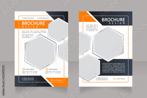 Energy company service and consumption blank brochure design. Template set with copy space for text. Premade corporate reports collection. Editable 2 papers pages. Calibri, Arial fonts used