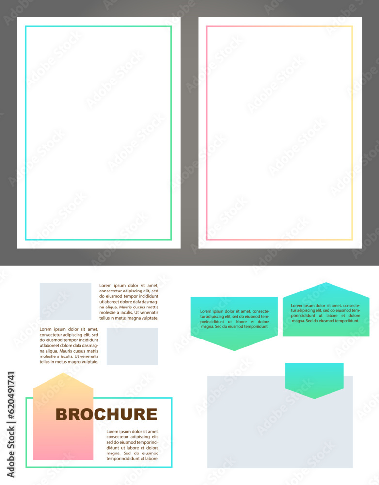 Personal development blank brochure design elements set. Printable poster with customized copyspace. Kit with shapes and frames for leaflet decoration. Arial Black, Regular fonts used