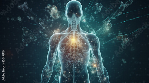 A vivid representation of immunotherapy, medical approach that leverages the body's immune system to fight diseases. Intersection of science and the body's innate healing power, Generative Ai