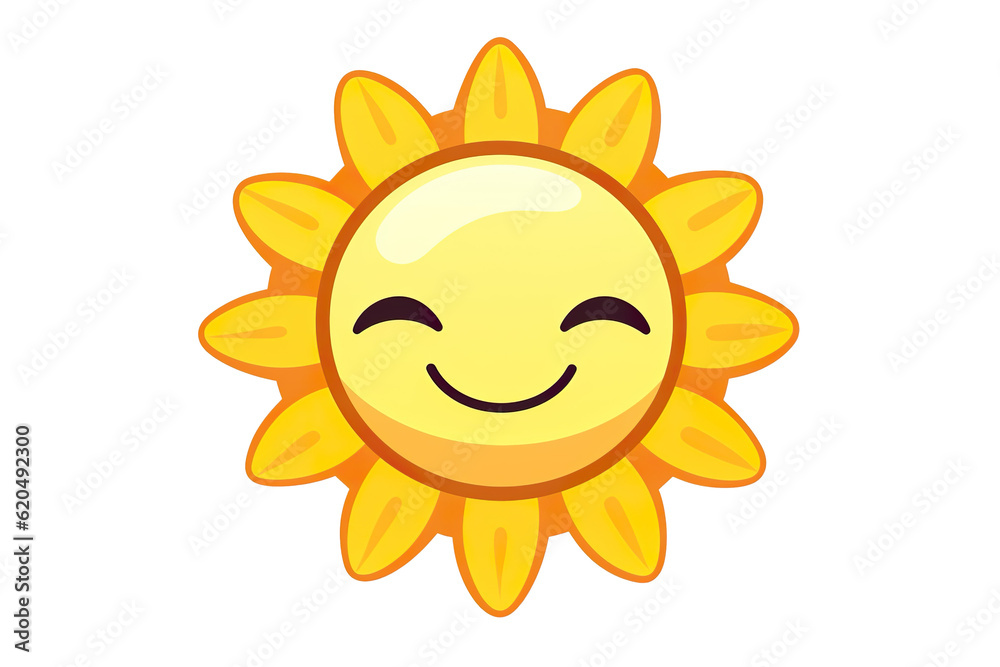 Kawaii sun sticker image, in the style of kawaii art, meme art, animated gifs isolated white background