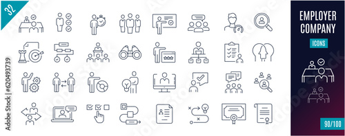 Best collection Employer line icons. jobs, teamwork, recrutement