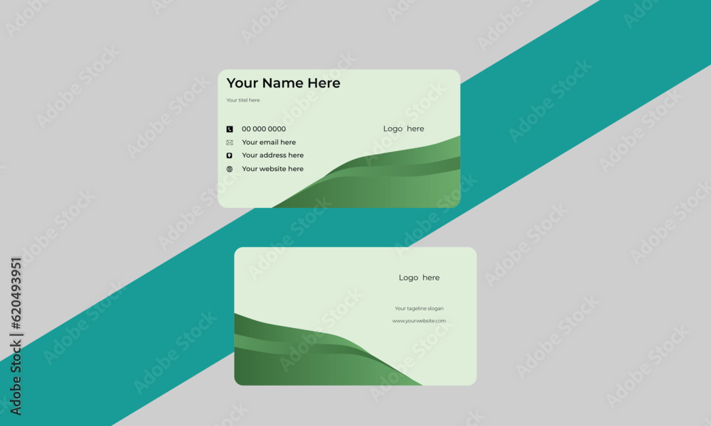 Modern design clean business card with vector in shape Modern design clean business card with vector in shape