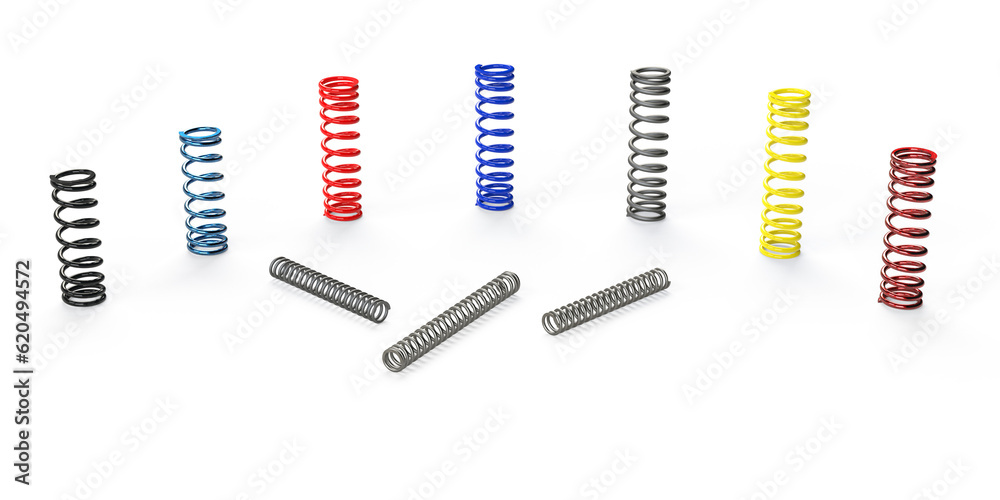3D RENDERING, compression springs illurtration 3D RENDERING, compression springs illurtration