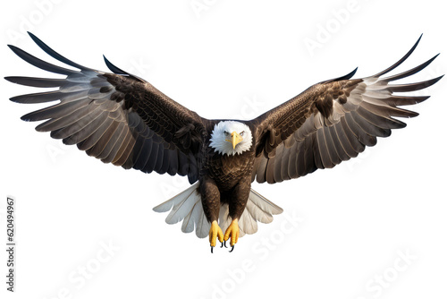 Bald Eagle Bird On Isolated Transparent Background  Png. Generative AI