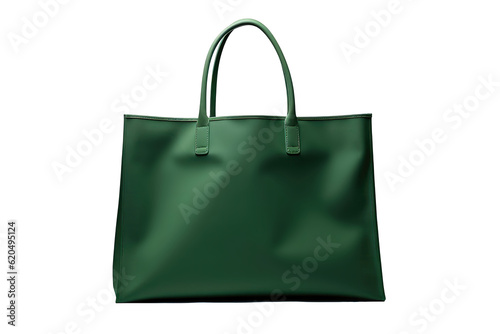 Green Tote Bag On Isolated Transparent Background, Png. Generative AI