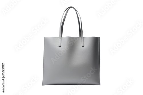 Grey Tote Bag On Isolated Transparent Background, Png. Generative AI