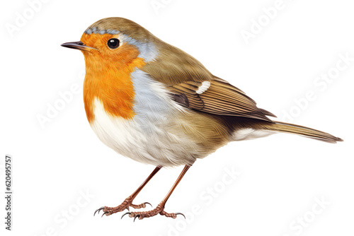 Robin Bird On Isolated Transparent Background, Png. Generative AI