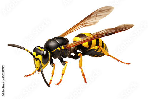 Wasp On Isolated Transparent Background, Png. Generative AI