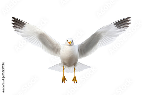 Seagull Bird On Isolated Transparent Background, Png. Generative AI