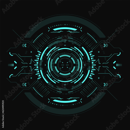 Hud futuristic element. Hi-tech user interface. Abstract virtual target. Vector illustration.