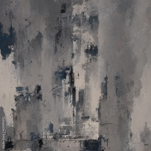 Abstract decorative painting background in gray tones. Generative AI