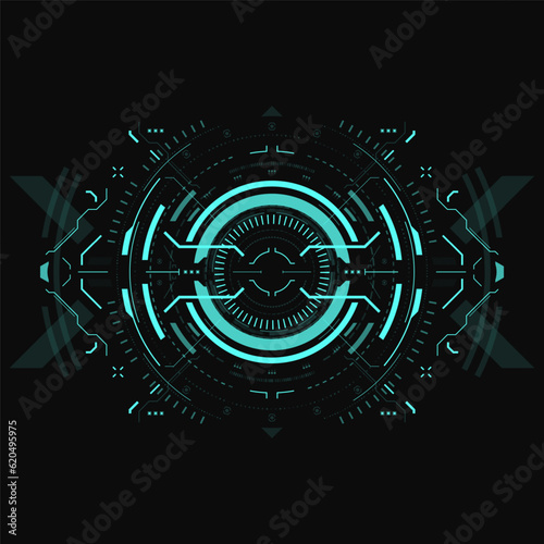 Hud futuristic element. Hi-tech user interface. Abstract virtual target. Vector illustration.