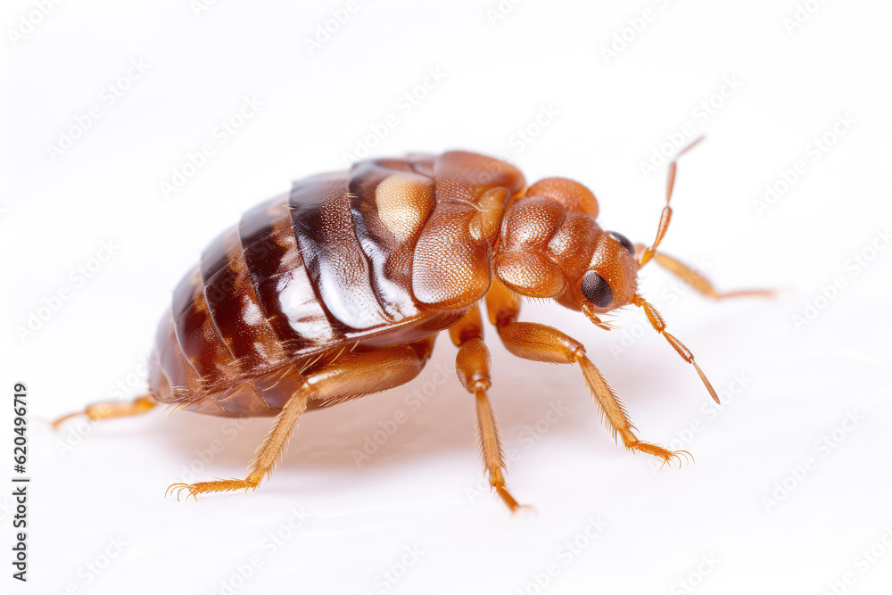 Bed Bug On White Background. Generative AI Bed Bug On White Background. Generative AI