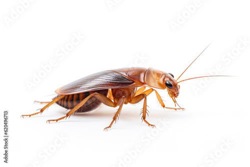 Cockroach On White Background. Generative AI