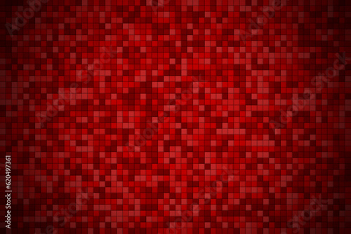 Wall textured tiled in color red for background or backdrop.  and dark border shadow.