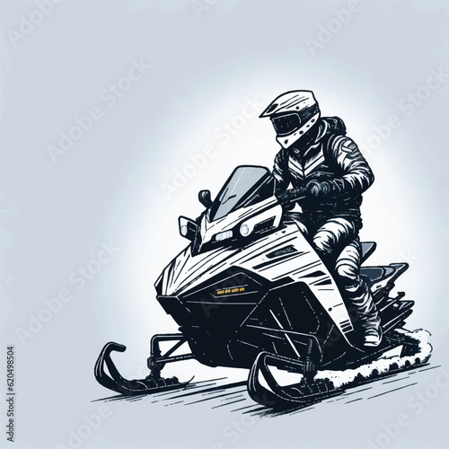 snowmobile vector illustration on white background