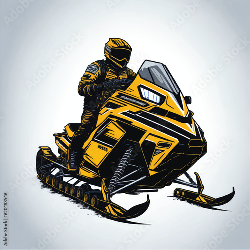 snowmobile vector illustration on white background