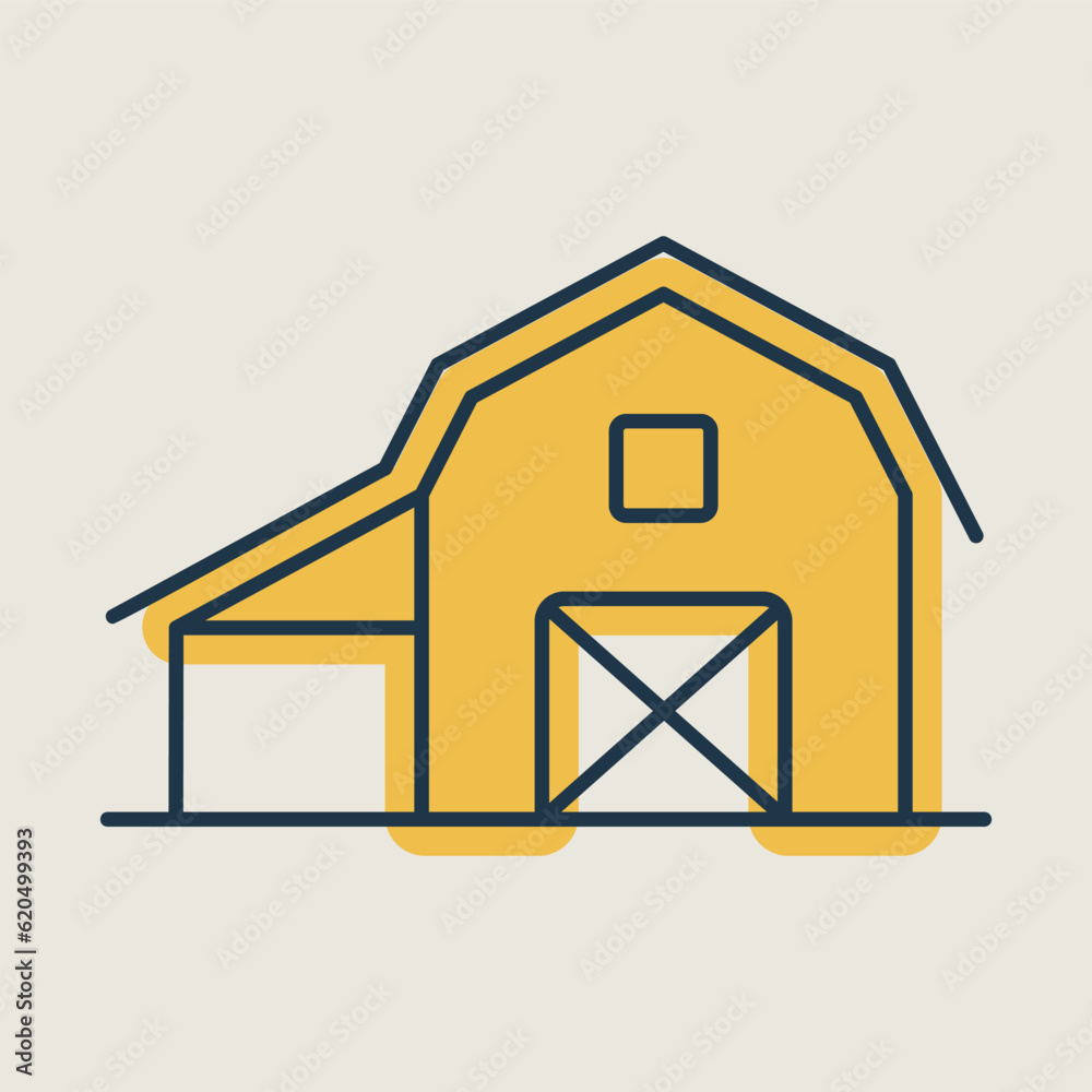Farm barn vector flat isolated icon Farm barn vector flat isolated icon