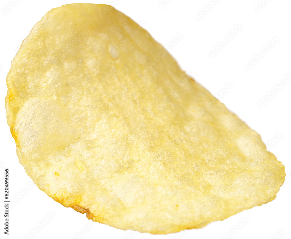 Single potato chip isolated on white background. Single potato chip isolated on white background.