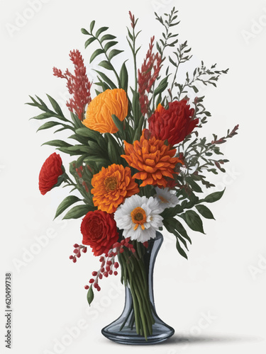 vase of flowers clipart white background