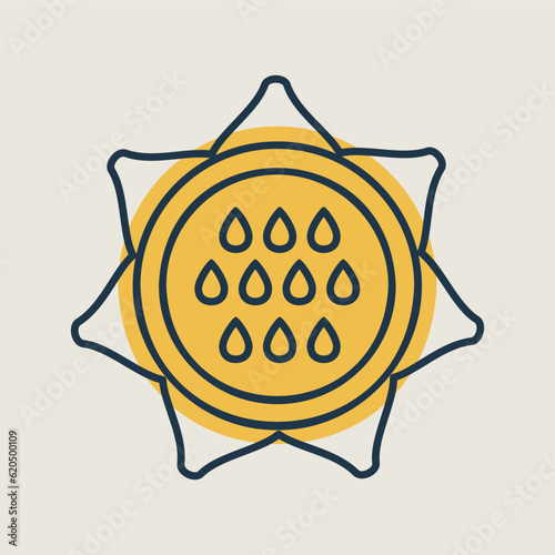 Sunflower outline isolated icon. Vegetable vector